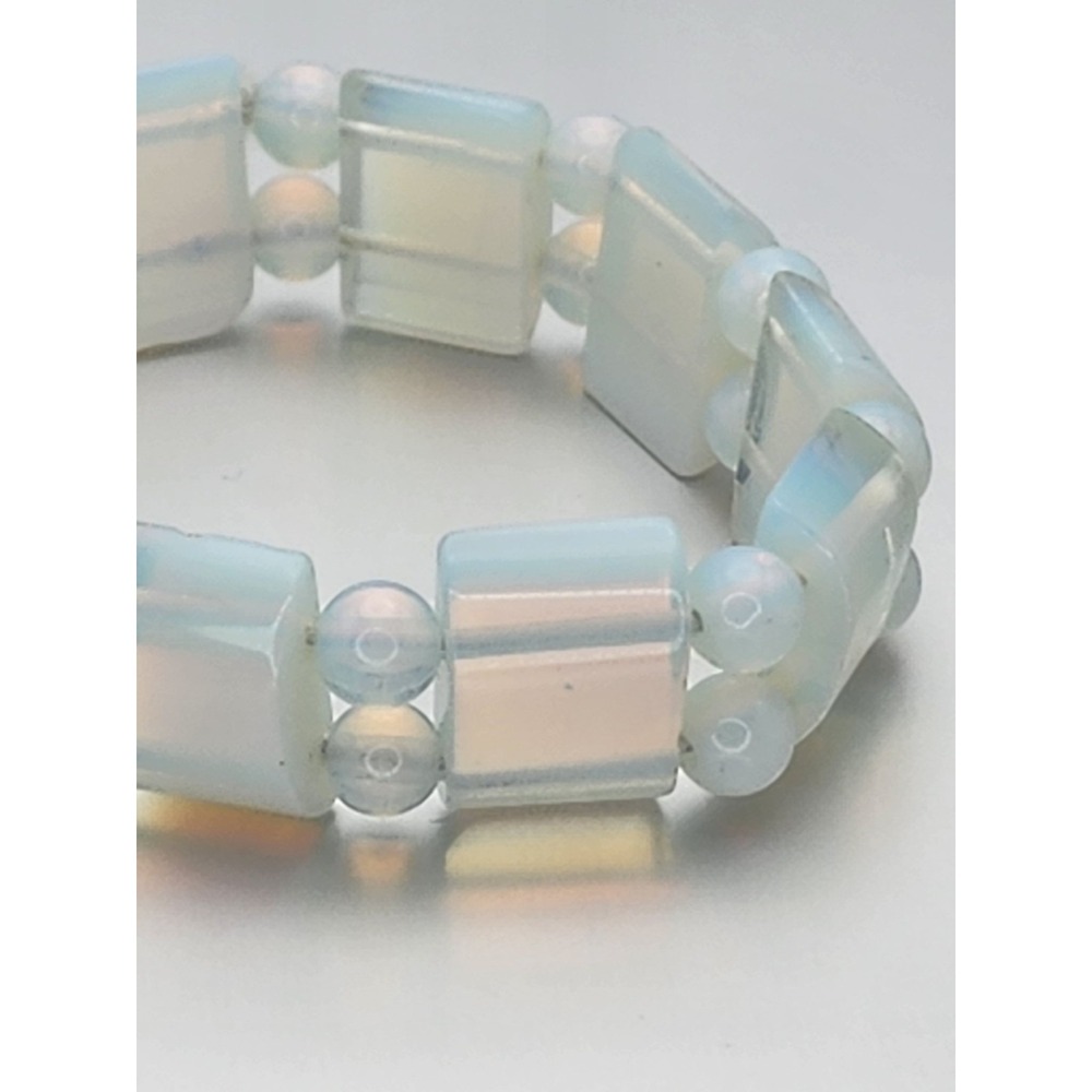 Gorgeous! Vintage Blue‎ Moonstone Beaded Stretchy Bracelet FREE $HIPPING!! - Picture 4 of 11